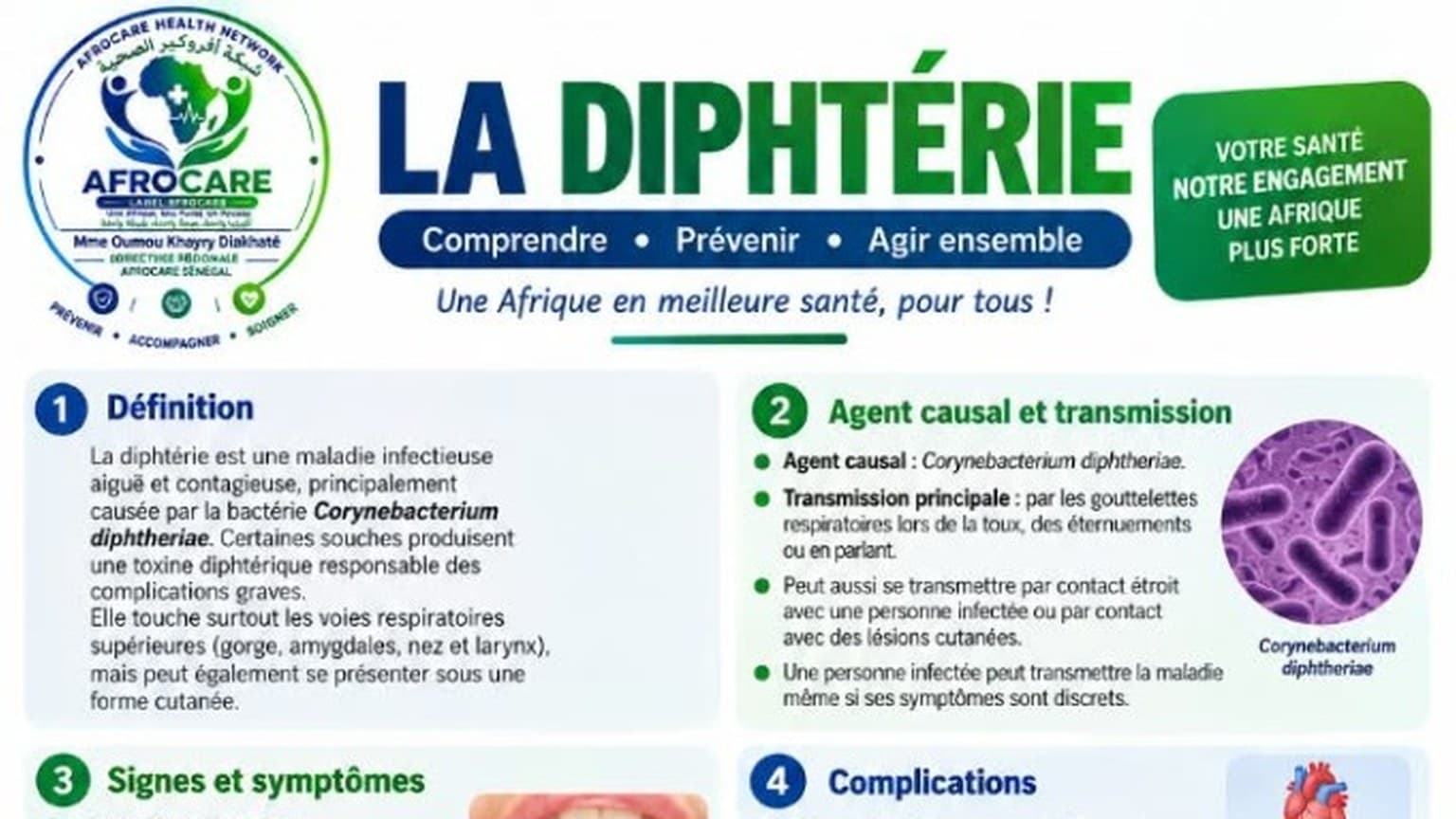 بطاقة AFROCARE عن الخناق: الفهم والوقاية والعمل معا