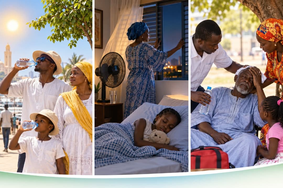 Fiche AFROCARE : vagues de chaleur — protéger sa santé de jour comme de nuit